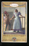 AK Deutscher Schulverein NR: 92, Filia Hospitalis, Student Und Schöne Frau Im Treppenhaus  - Guerre 1914-18