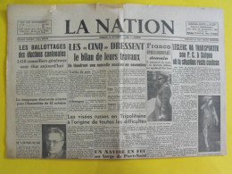 Journal La Nation Du 30 Septembre 1945 Leclerc Indochine Franco épuration Beauval De Gaulle Chine Laos FFI - Altri & Non Classificati