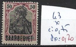 SARRE 43 * Côte 0.75 € - Unused Stamps