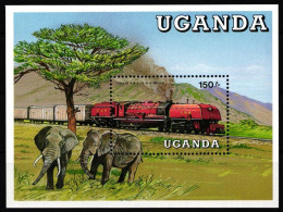 Uganda Block 78 Postfrisch #KP929 - Treni