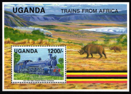 Uganda Block 133 Postfrisch #KP930 - Treni