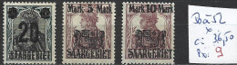 SARRE 50 à 52 * Côte 36.50 € - Unused Stamps