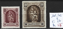SARRE 101-102 * Côte 27 € - Unused Stamps