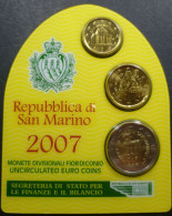 San Marino - 2 Euro + 20 E 10 Centesimi 2007 - Miniserie - San Marino