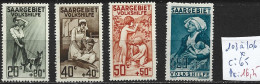 SARRE 103 à 106 * Côte 65 € - Unused Stamps