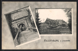 AK Riegersburg /Steiermark, Schlossportal, Ortsansicht Aus Der Ferne  - Autres & Non Classés