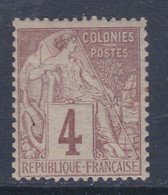 Colonies Françaises émissions Générales N° 48 X  Alphèe Dubois: 4 C. Lilas-brun Sur Gris, Trace Charnière Sinon TB - Alphée Dubois