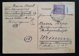 West-Sachsen 1945, Postkarte Mi 117Y Wintersdorf Altenberg Thürnigen - Lettres & Documents