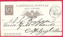 INTERO CARTOLINA POSTALE UMBERTO (INT. 7B/87) - DA CENESELLI*30.AGO.88* PER CASTELGUGLIELMO - Stamped Stationery
