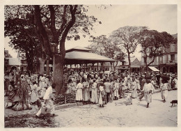 Pointe à Pitre , Guadeloupe * Le Marché * RARE Grande Photo Ancienne Circa 1885/1895 * 17.8x13cm - Pointe A Pitre