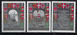 ÖSTERREICH Komplettsatz ANK-Nr. 1303 - 1305 - 50 Jahre Republik Österreich Postfrisch - Siehe Bild - Nuevos