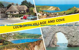 R073343 Lulworth Village And Cove. Multi View. J. Perkins - World