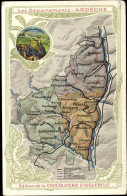 Landkarten CPA Privas Ardèche, Chateau De Crussol, Edition Chocolaterie D'Aiguebelle - Other & Unclassified