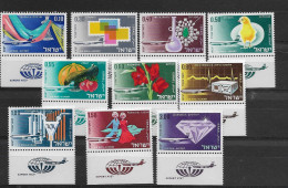 TIMBRE STAMP ZEGEL ISRAEL POSTE AERIENNE P.A. 38-47  XX - Ongebruikt (met Tabs)