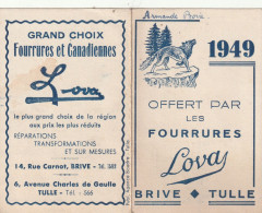1949    Fourrures LOVA  BRIVE  TULLE - Tamaño Pequeño : 1941-60