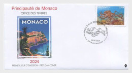 MONACO 2024 Europa CEPT. Underwater Fauna & Flora (Preorder) - Fine Stamp FDC - Nuevos