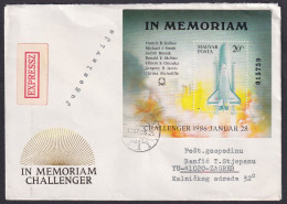 Hungary 1987, Space Shutlle, In Memoriam Challenger, Souvenir Sheet - Other & Unclassified