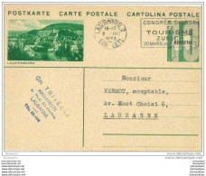 11-58 - Entier Postal Suisse Illustration Laufenburg Avec Rare Flamme "Congrès Suisse Du Toursime 1933" - Enteros Postales