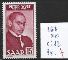 SARRE 268 ** Côte 12 € - Unused Stamps