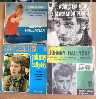 Disque Vinyle 45T - Johnny HALLYDAY ‎– Lot De 4 Disques - Disco, Pop