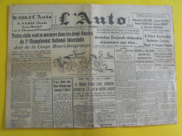 Journal L'Auto Du 15-16 Septembre 1942. Cerdan Aimar Dosjoub Leroy Sports Pendant La Guerre - Other & Unclassified