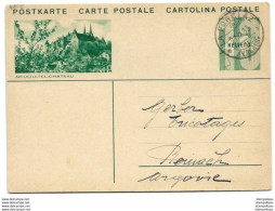 28 - 99 - Entier Postal Avec Illustration "Neuchâtel" Cachet à Date Forclaz (Valais) 1933 - Entiers Postaux