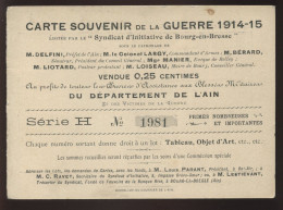 GUERRE 14/18 - BOURG-EN-BRESSE (AIN) - CARTE DOUBLE, SOUVENIR DE LA GUERRE 1914-15 NUMEROTEE - War 1914-18