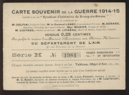 GUERRE 14/18 - BOURG-EN-BRESSE (AIN) - CARTE DOUBLE, SOUVENIR DE LA GUERRE 1914-15 NUMEROTEE - Guerre 1914-18