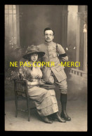 GUERRE 14/18 - MILITAIRE ET SA FEMME - CARTE PHOTO ORIGINALE - War 1914-18