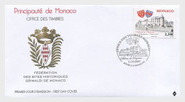 MONACO 2024 ARCHITECTURE. Coat Of Arms. Historical Site Of The Grimaldis Of Monaco/ Mayenne - Fine Stamp FDC - Ungebraucht