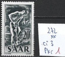 SARRE 272 ** Côte 3 € - Unused Stamps