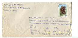 KENYA - Affranchissement Sur Lettre Pour La Belgique (code Barre Fluo) - Rhinocéros - Kenya (1963-...)