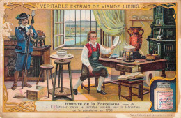 VIEUX PAPIERS CHROMOS LIEBIG HISTOIRE DE LA PORCELAINE 3 BOTTCHER 8 X 11 CM - Liebig