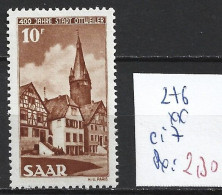 SARRE 276 ** Côte 7 € - Ungebraucht