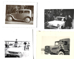 Lot De 4 Petites Photos Vieilles Voitures - Cars