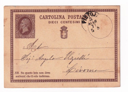Postal Stationery 1877 Pistoia Italie Cartolina Postale Livorno - Ganzsachen