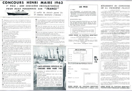 Vieux Papiers - Publicités - Concours  Henri Maire - 1er Prix Une Croisière Enchanteresse Pour Deux Personnes Sur FRANCE - Advertising