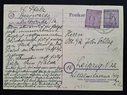 West-Sachsen 1946, Postkarte Beerwalde Mittweida Postablage Zusatzfrankatur - Briefe U. Dokumente