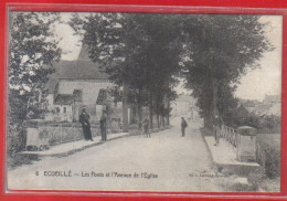 Carte Postale 36. Ecueillé  Les Ponts Et Avenue De L'église  Très Beau Plan - Other & Unclassified