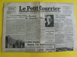 Journal Le Petit Courrier Du 31 Janvier 1941. Collaboration Discours Du Chancelier Hitler Weygand Japon Thailande Siam - Sonstige & Ohne Zuordnung