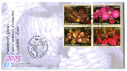 ORCHIDEES / Nations Unies - Affranchissement Sur Enveloppe 1er Jour + Cachet Illustré Orchidée - Orchids