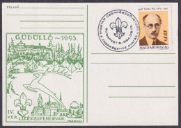 Hungary 1994, Grof Teleki Pal, Stationery Card With Spec Postmark - Other & Unclassified