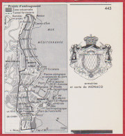 Monaco. Plan Avec Projets D'aménagement: Zone Industrielle, Tunnel Ferroviaire. Armoiries. Larousse 1960. - Historical Documents