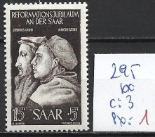 SARRE 295 ** Côte 3 € - Unused Stamps