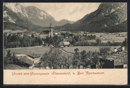 AK Grossgmain B. Bad Reichenhall, Ortspartie Mit Kirche  - Other & Unclassified