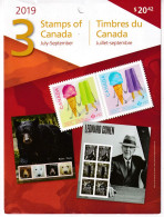 CANADA-2019-JULY TO SEPTEMBER ISSUES SEALED IN OFFICIAL FOLDER-MNH, - Colecciones