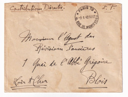 Lettre 1942 Contributions Directes Révision Financière Franchise Impôts Paris Rue De Montevideo Blois Loir Et Cher - Briefe U. Dokumente