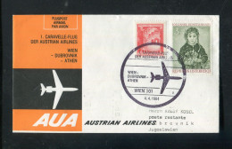 "OESTERREICH" 1964, AUA-Caravelle-Erstflugbrief "Wien-Dubrovnik" (B1208) - Premiers Vols