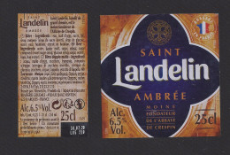 Etiquette De Bière Ambrée   -  Saint Landelin -  Brasserie Goudale  à  Arques  (62) - Cerveza