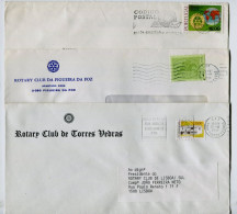 ROTARY CLUB - 3 Enveloppes Avec En Tête Et Affranchissement - Rotary, Lions Club